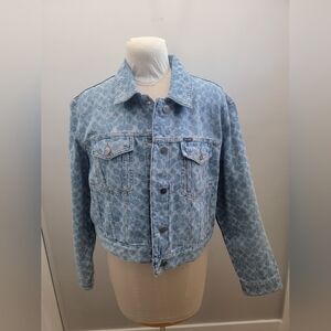 Coach Denim Blue Pattern Jean Jacket